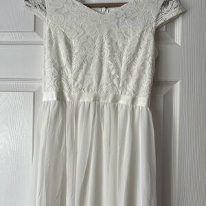 Elegant White Lace Kids Dress